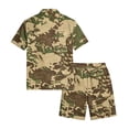 thumbnail image 4 of Dwelliawo Men's Camouflage Tree Print Shirt and Shorts Set 2 Piece Casual Summer Outfit, Breathable Button Up Shirt and Drawstring Shorts for Daily Wear and Vacation Camouflage 2xL, 4 of 5
