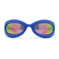 thumbnail image 2 of Trendy Thick Plastic Exaggerated Oval 90s Sport Sunglasses Blue - Purple Mirror, 2 of 4