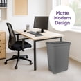 thumbnail image 4 of Superio 2-Pack 48L Slim Step & Push Trash Can with Wheels - Dual Opening, Space-Saving Design (17.52"x13.07"x22.24") - Gray, 4 of 9