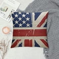thumbnail image 2 of BCIIG  USA American Flag and The Union Jack British Flag Throw Pillow Cover Farmhouse Cushion Case for Sofa Couch 18x18 Inches Cotton Linen 18x18 inches, 2 of 5