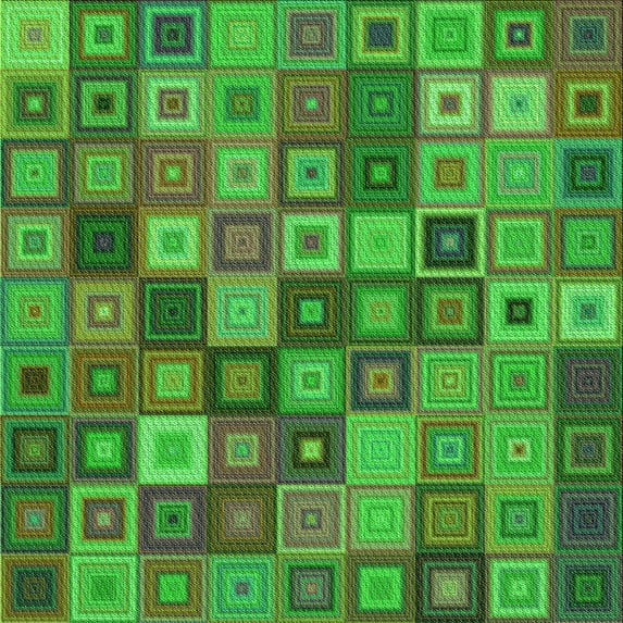 Ahgly Company Indoor Square Patterned Seaweed Green Area Rugs, 5' Square