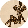 thumbnail image 1 of Ahgly Company Tapis Rond Lavable en Machine Intérieur Transitionnel Marron Clair, 3 Pieds Rond, 1 of 7