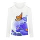 thumbnail image 4 of Moda mujer Casual manga larga fuera del hombro Halter cuello en V estampado de mariposa Top blusa Pompotops  gfhjh22984, 4 of 5