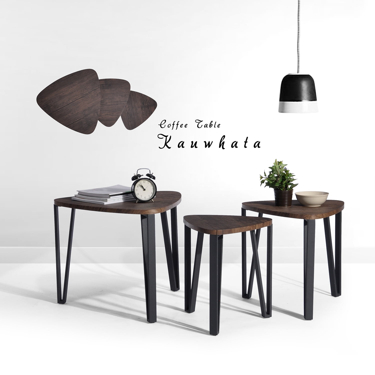 Kepooman Industrial Nesting-Tables Living Room Coffee Table Sets of 3, Stacking End Side Tables Nightstands Vintage Night Tables for Bedroom Home Office, Dark Brown Kepooman Industrial Nesting-Tables Living Room Coffee Table Sets of 3, Stacking End Side Tables Nightstands Vintage Night Tables for Bedroom Home Office, Dark Brown