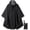 Black Dot, variant on Rain Poncho Jacket Coat Hooded Zipper Style for Women/Men/Adult with Pocket