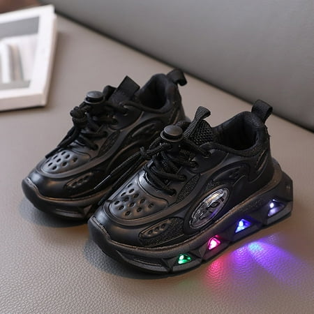 

Kcodviy Sports Luminous Breathable Casual Kids Light Up Shoes for Girls Shoes with Light for on Shoes Kids Middle and Small Children Baby Shoes Size 4 Lightweight Soft Sole Baby Walking Shoes