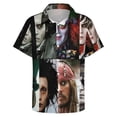 thumbnail image 5 of Johnny Depp Casual Short Sleeve Shirt Lapel Collar Shirt Summer Beach Shirt XS, 5 of 8
