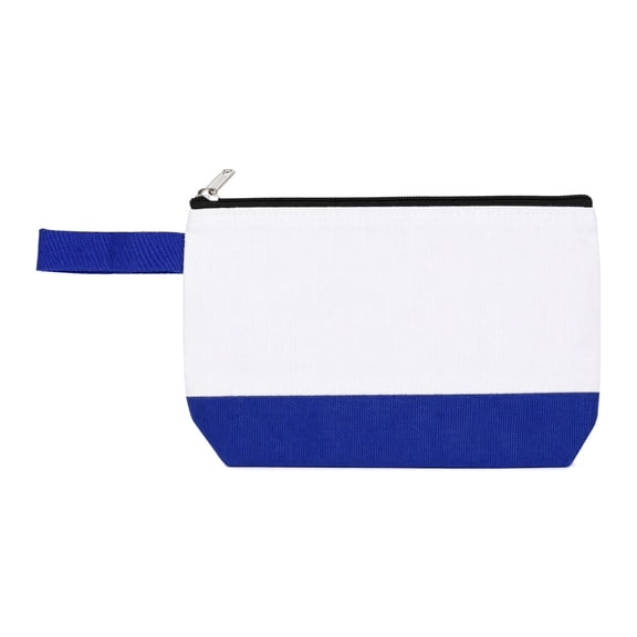 AVDDVZAR 10Pcs Small Blank Cotton Canvas Makeup Bag with Bottom & Strap, Zipper Travel Toiletry Pouch, Multipurpose DIY Craft Storage Pouches