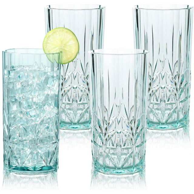 Juego de 4 vasos de plástico BELLAFORTE Tall Tritan, 530 ml, sin BPA