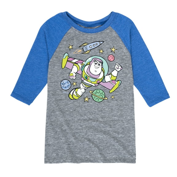 Disney's Toy Story - Buzz Space Collage - Toddler & Youth Raglan Graphic T-Shirt