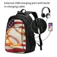 thumbnail image 2 of Xecao Baseball Ball With Flag for Travel Laptop Backpack, USB-Charging-Enabled, Spacious Business Backpack for Men and Women,College School Computer Bag, 2 of 7