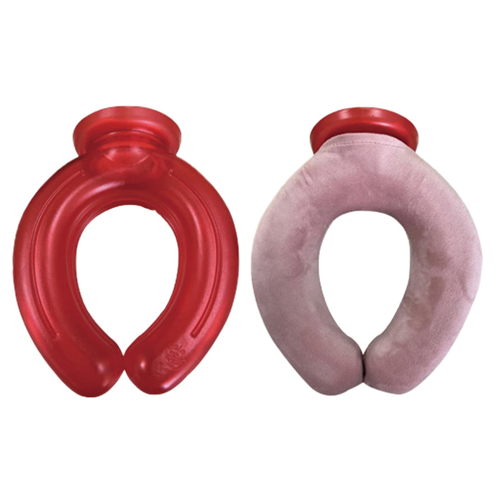 OIUR Neck Cooling Ice Pack with Velvet Cover U-shaped Cold Hot Compress Water Filled Bag Leak-proof PVC Summer Wearable Neck Cooling Tube Wrap Collar