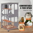 thumbnail image 5 of KFFKFF 3-Tier Large Cat House Outdoor Cat Enclosure with 360° Rotating Casters, 5 of 9