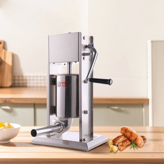 Hakka Brothers SV-3 7 lb, 3 L Stainless Steel Vertical Sausage Stuffer, 2 Speed, Automatic