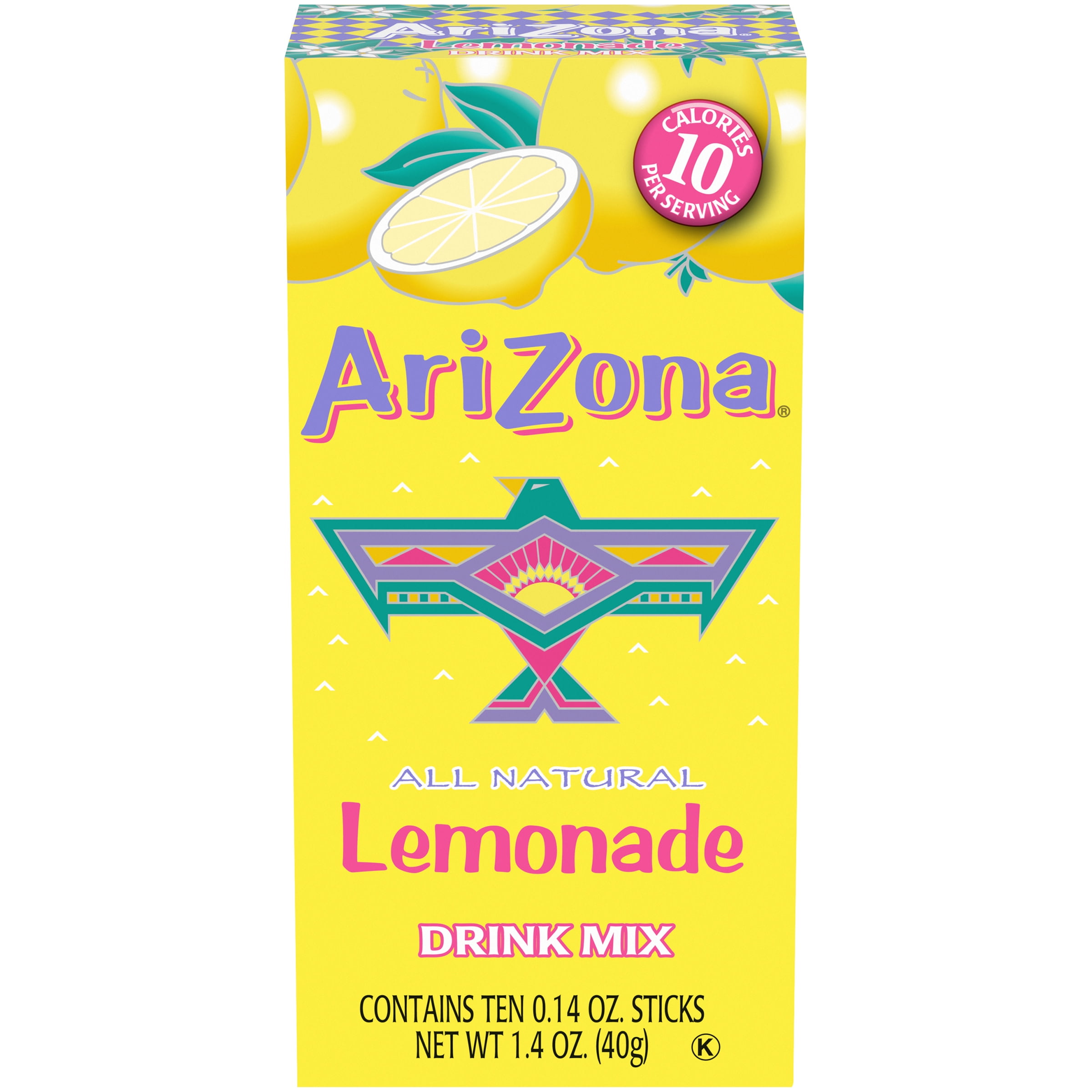AriZona Lemonade Naturally Flavored Powdered Drink Mix, 10 ct OntheGo