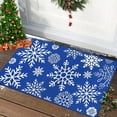 thumbnail image 2 of Christmas Doormats 20 x 32 mas Decorative Front Door Mat Outdoor Indoor Doormat Non-Skid Welcome Small Area Rug Washable Floor Mats for Bedroom Living Room Kitchen Nursery, 20" x 32" Blue, 2 of 6