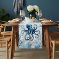 thumbnail image 2 of Octopus Table Runner - 36 Inch Long, Kitchen Dining Table Runner Dresser Scarves, Blue Coastal Starfish Ocean Coral Nautical Farmhouse Decor for Coffee Tables Wedding Party Banquet, 2 of 8