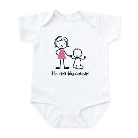 

CafePress - Big Cousin Stick Characters Body Suit - Baby Light Bodysuit Size Newborn - 24 Months