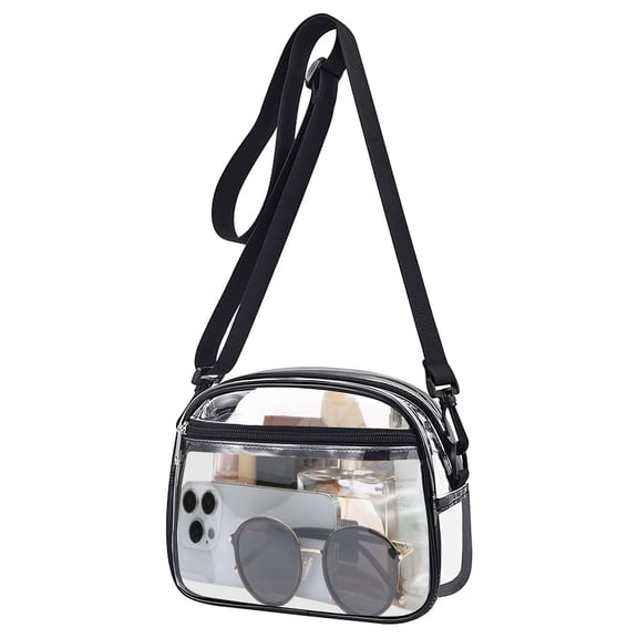 Deago Clear Crossbody Bag, Stadium Approved Clear Purse Bag with Front Pocket for Concerts Sports Festivals