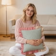 thumbnail image 4 of Plaid Ruffled Three-color Patchwork Heart Living Room Bedroom Throw Pillow Decorative Cushion, 4 of 7