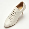 thumbnail image 2 of FSJ Women Closed Round Toe Sneaker Lace Up Stiletto Pumps Two Tone High Heels Size 9 White, 2 of 4