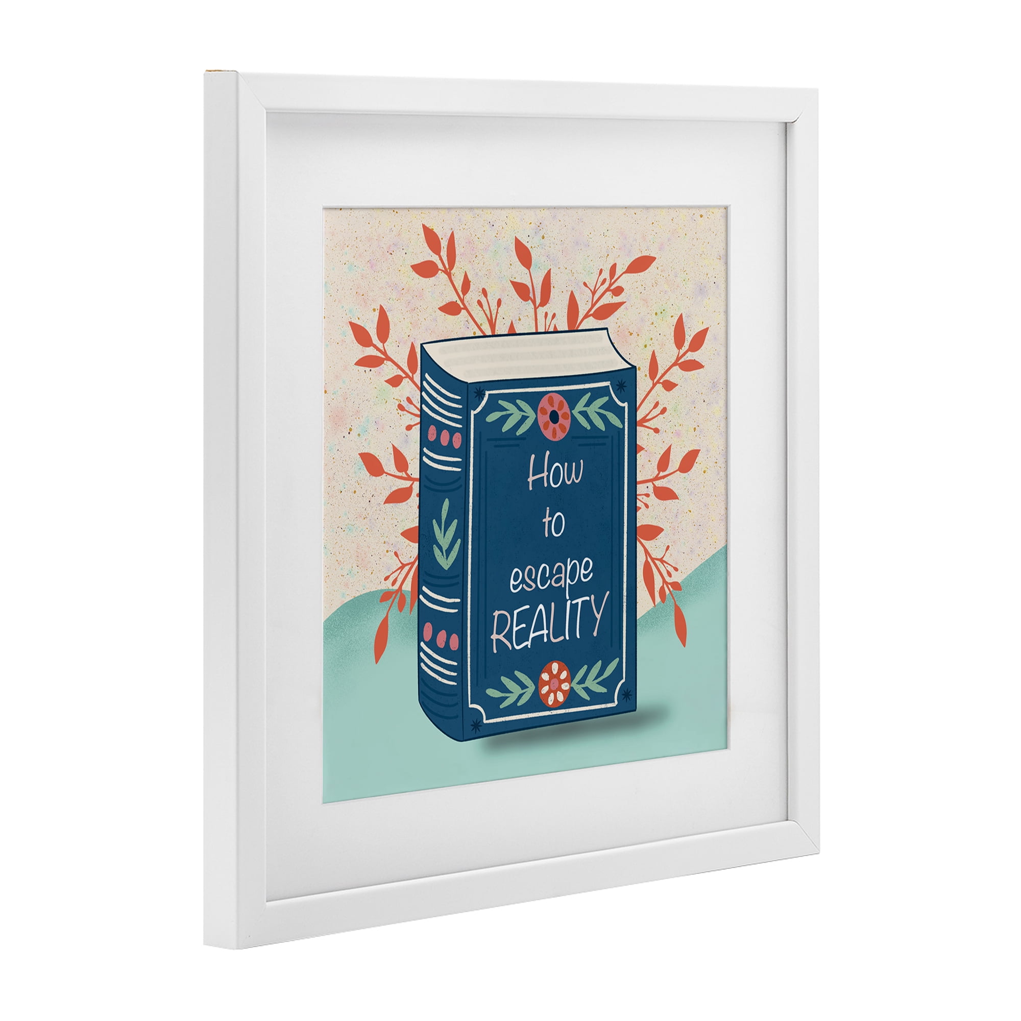 Stupell Industries How To Escape Reality White Framed Print Under Glass, design by Julia Frost