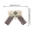 thumbnail image 2 of DARING DIVA Women's Multicolored Braided Tweed Ribbon Furry Bow Ties Burgundy, 2 of 5