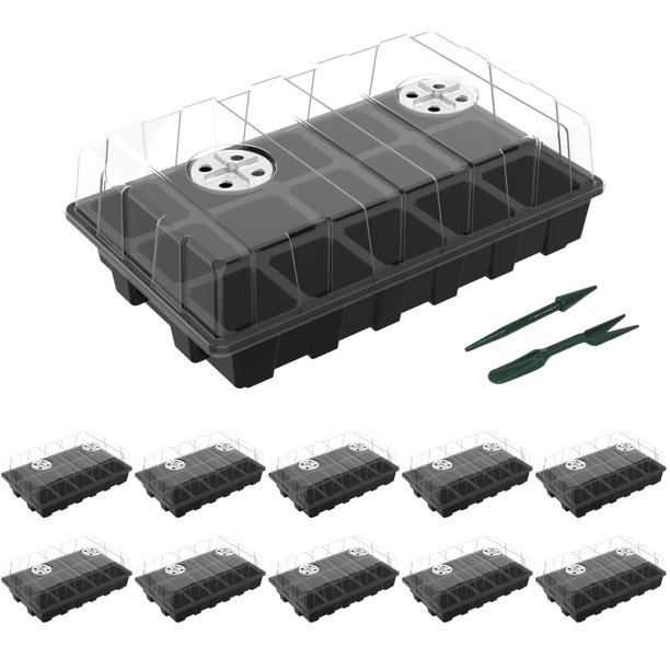 Kit de inicio de semillas Gardzen, paquete de 10 bandejas de 150 celdas, 38 x 23 cm
