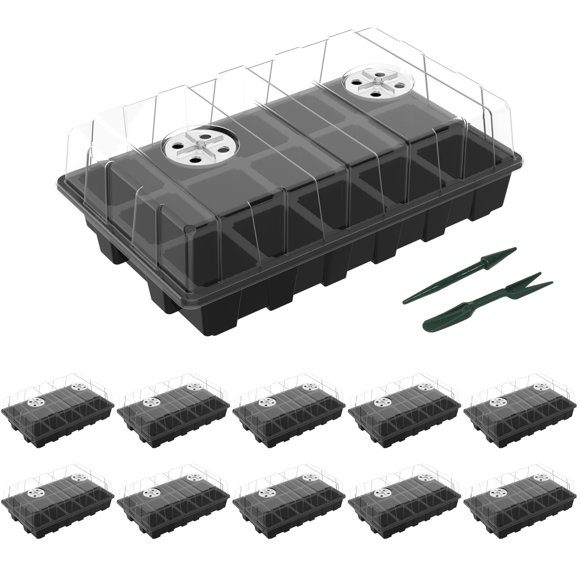 Kit de inicio de semillas Gardzen, paquete de 10 bandejas de 150 celdas, 38 x 23 cm