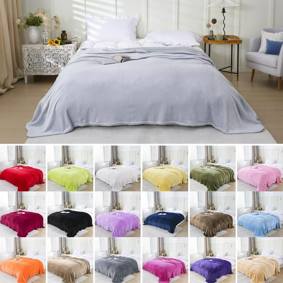 PALIFEUR Fleece Blanket Soft Warm Blanket Solid Color Throw Blanket Lightweight Bed Blanket for Home Hotel School Supplies, 20x28 inch