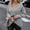 Gray, variant on Amidoa V-Neck Womens Sweaters Long Sleeve Black Wrap Shirring Hem Cable Knit Sweaters Cardigans for Women M