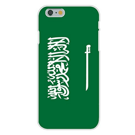 Apple iPhone 6 Custom Case White Plastic Snap On - Saudi Arabia - World Country National
