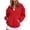Red, variant on hoksml Women's Collared Sweatshirt, Half Button Long Sleeve Pullover Top with Pockets, Loose Fit Solid Color Casual