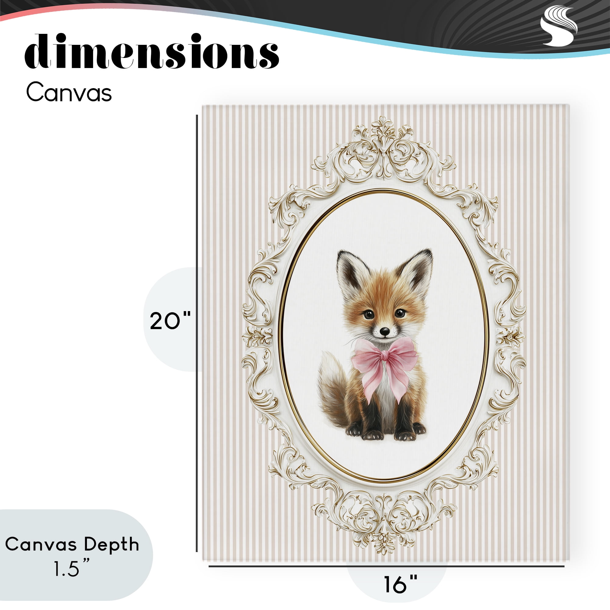 Stupell Industries Vintage Baby Fox Canvas Wall Art, design by Christine Simpson Art