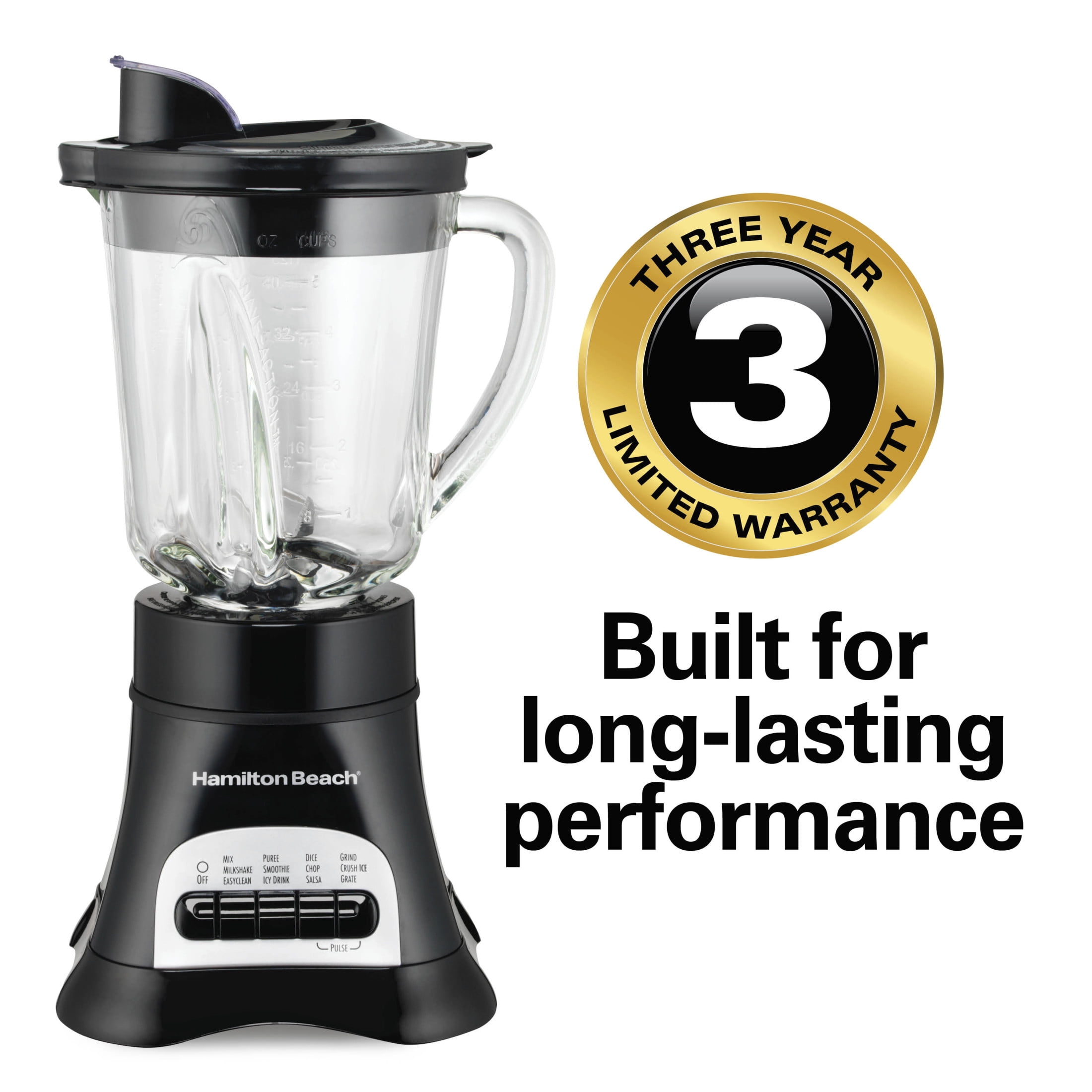 Hamilton Beach Multi-Function Smoothie Blender for Kitchen, 40 oz Jar for Smoothies and Shakes, Black