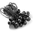 thumbnail image 1 of 20 cuerdas elásticas de goma profesionales con bola (negra de 150 mm) para tiendas de campaña, lonas y carteles. Tensor de lona, ​​correa elástica, soporte de lona, ​​caucho de lona, ​​tensor de cauc, 1 of 5