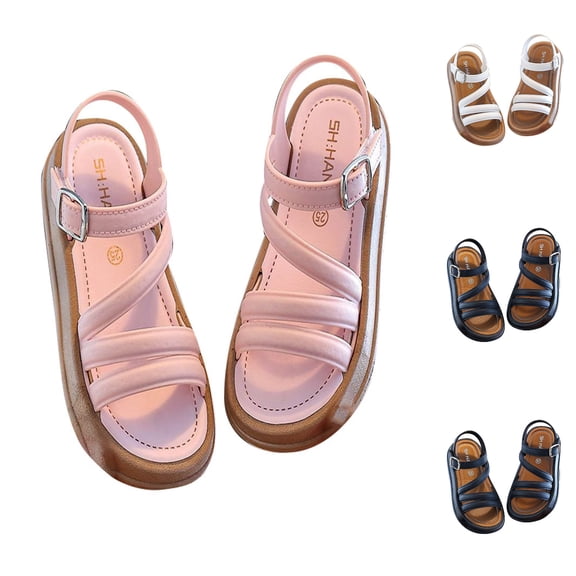 XinghaiYIDE Girls Open-Toe Gladiator Flat Sandals, Fashion Summer Footwear for Toddler/Little/Big Kids, Cute Casual Outdoor Shoes, Comfortable & Breathable, Multiple Colors, Size 1-12Y Pink