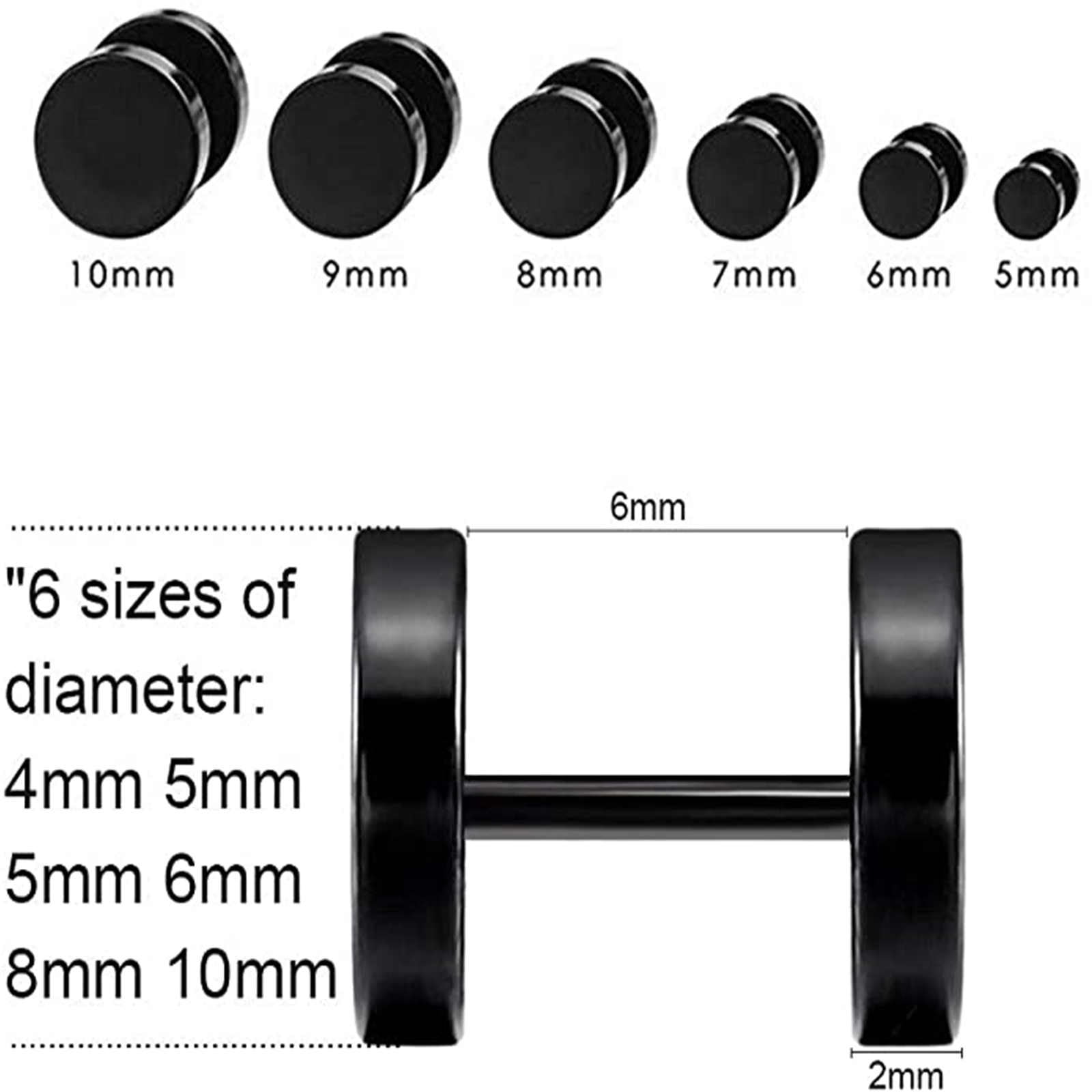 Ear Stretching chart  Stretched ears Gauges size chart Plugs