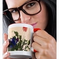 thumbnail image 2 of 3drose, Gerber Daisy in Bright Orange Red and Saintpaulia or African Violet, 15oz Two-tone Red Mug, 2 of 6