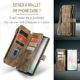 thumbnail image 6 of Wallet Case Compatible with Samsung Galaxy Note 10 Plus, Multifunctional Magnetic Closure Folio Case, [RFID Blocking] Durable PU Leather Flip Lanyard Strap Wristlet Zipper Card Holder Case, Brown, 6 of 10