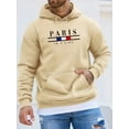 thumbnail image 4 of Sudadera con capucha con estampado de París de algodón para hombre, informal, otoño e invierno, 4 of 5
