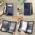thumbnail image 3 of Contact's Leather Passport  Holder for Man & Woman  RFID Blocking Fit up 4 Passports （Blue), 3 of 7