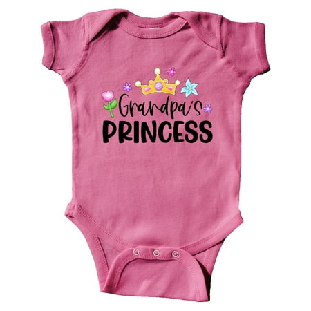 

Inktastic Grandpa s Princess Crown and Flowers Gift Baby Girl Bodysuit