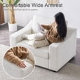 thumbnail image 6 of JULY'S SONG 48" W Accent Chair set of 2, Modern Oversized Reading Chair for Bedroom Room, Linen Fabric Living Room Chairs in Extra Wide Seat, Comfy Chair with Washable Covers, Cream White, 6 of 10