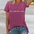 thumbnail image 2 of Camiseta informal de cuello redondo estampada para mujer: manga corta, corte holgado, encaje entretejido, diseño irregular para primavera/verano/otoño, 2 of 5