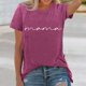 thumbnail image 1 of MKLEKYY Camiseta Mujer Camisetas Casuales De Moda Para Mujer, Con Cuello Redondo, Estampadas, De Verano, De Manga Corta, Holgadas E Informales Talla XXL, 1 of 3