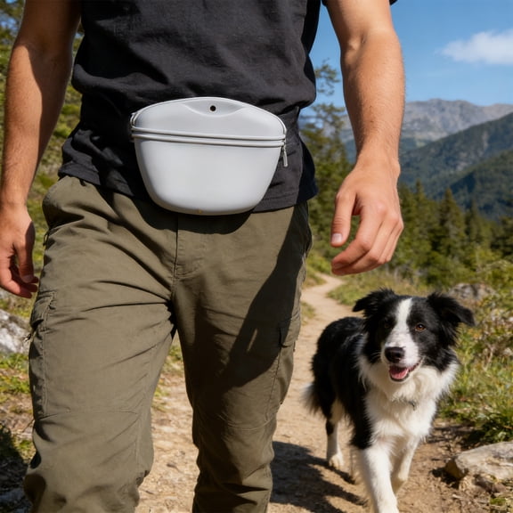 Dog Treat Pouch, Silicone Training Treat Bag with Magnetic Closure Belt Clip Wide Opening, Portable Reward Bag for Dog Training Walking Hiking Outdoor Activities