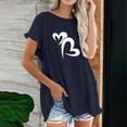 thumbnail image 2 of Blusa de manga corta con estampado regular de flecos y cuello redondo de algodón y cáñamo para mujer OAVQHLG3B Store  lin121212, 2 of 5