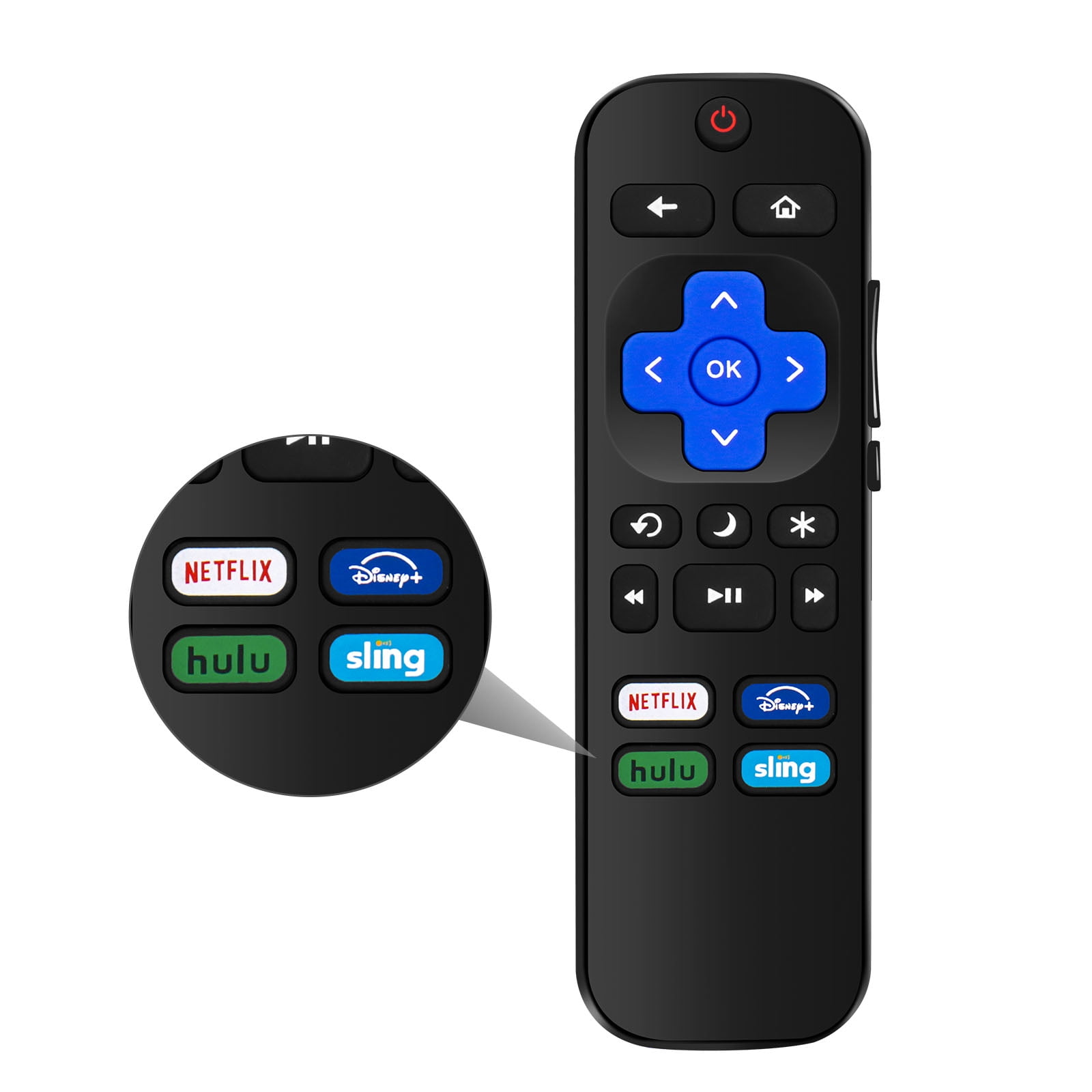 Ruko Remote Onn Roku TV Replacement Remote With Volume & Power Buttons ...