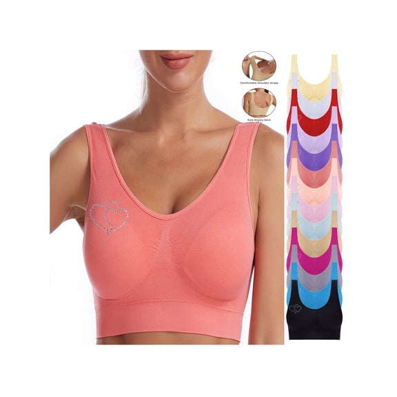 ZUBMGKTE Jelly Bras for Women No Underwire Full Coverage Plus Size Support Seamless